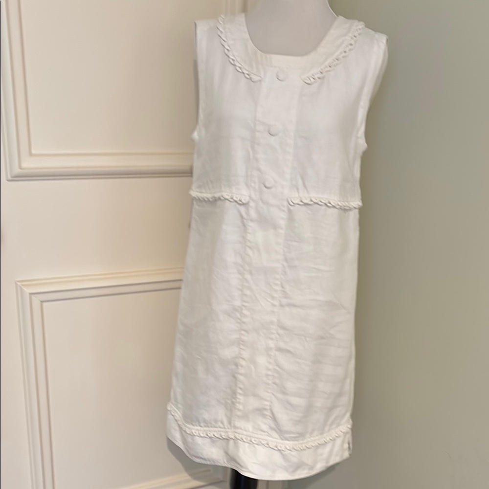 See By Chloe White Sleeveless woman' Dress with Braided Trim